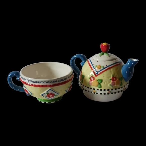 Michel & company teacup & pot combination multicolor - Picture 3 of 11